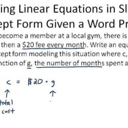 Slope-intercept form word problems answer key